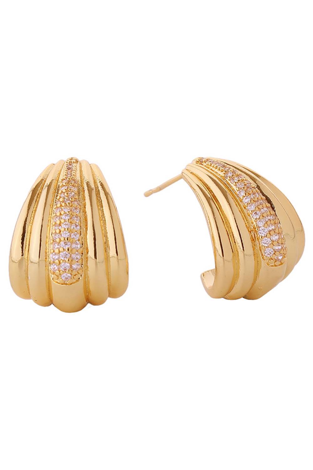 Gold Elevate your everyday elegance with these stunning 14K Gold/White Gold Dipped Hera Pave CZ Post Earrings. Crafted from quality brass and adorned with sparkling cubic zirconia, these petite 2.2cm studs deliver maximum brilliance with minimal fuss. Hypoallergenic design ensures comfort for sensitive ears, while lead and nickel compliance guarantees safety and peace of mind. Expertly made in Korea, these timeless posts transition seamlessly from day to night, offering affordable luxury without compromise.
