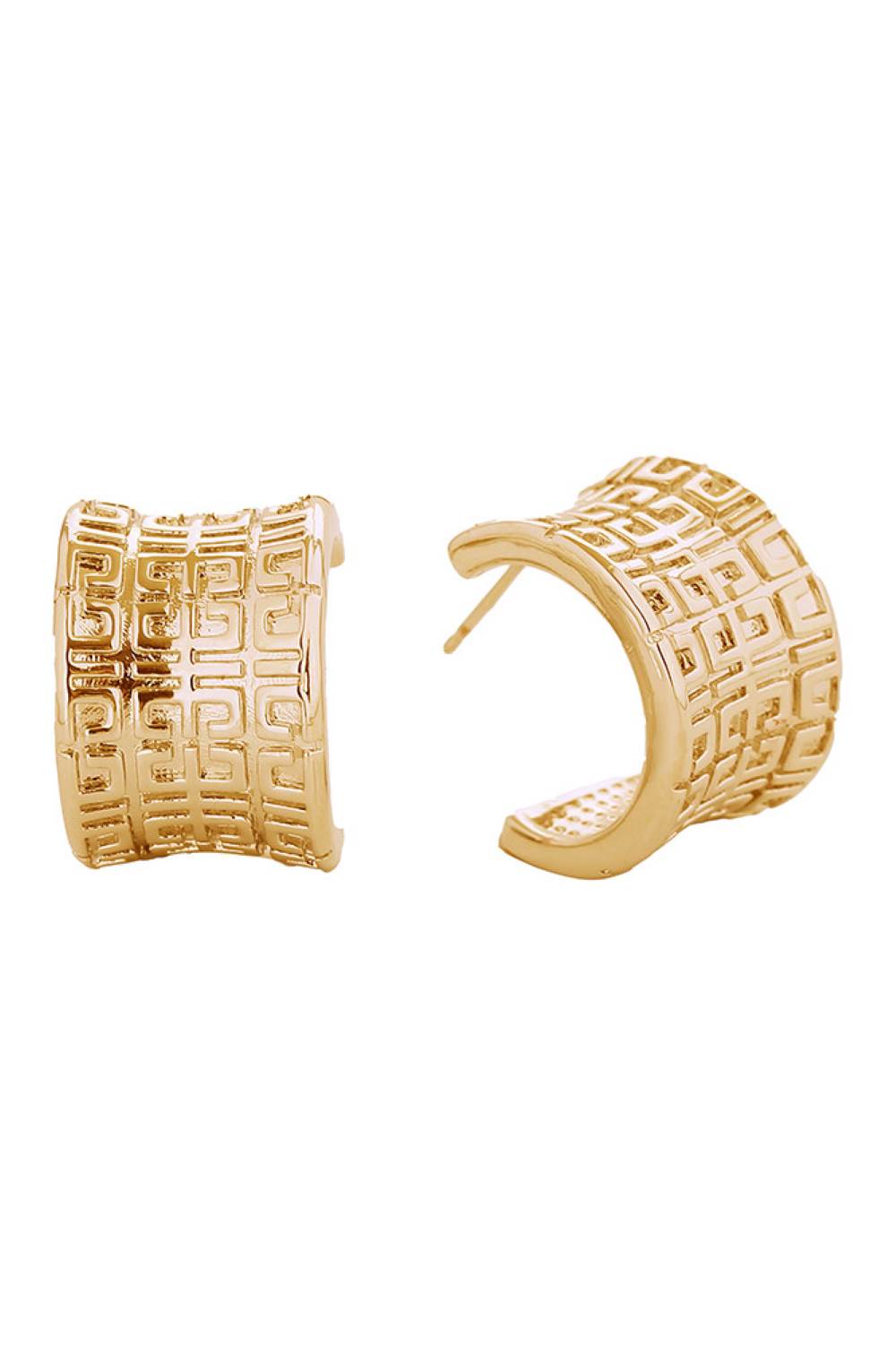 Gold Timeless mid-century elegance meets everyday wearability. These post earrings feature a luxurious 14K gold or white gold dip over hypoallergenic brass, ensuring comfort for sensitive ears. At 2cm, they're the perfect size for subtle sophistication. Lead and nickel compliant for peace of mind. Expertly crafted in Korea, these pieces blend vintage-inspired design with modern standards ideal for layering or wearing solo.