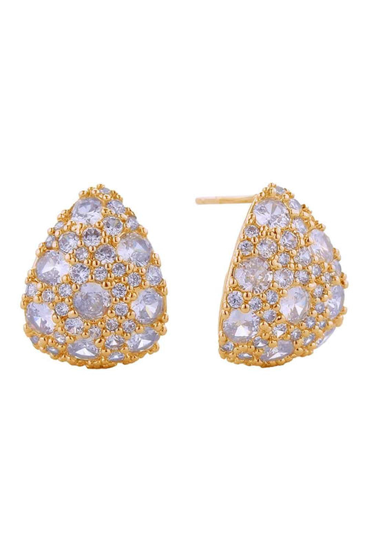 Gold Elevate your everyday look with these stunning 14K Gold and White Gold dipped mix-and-match post earrings. Crafted from hypoallergenic brass and adorned with sparkling cubic zirconia pavé detailing, these versatile studs offer the perfect blend of elegance and comfort. Each earring measures 1.6cm in diameter, making them ideal for both casual and formal occasions. Made in Korea with meticulous attention to detail, they're lead and nickel compliant, ensuring safe wear for sensitive ears.