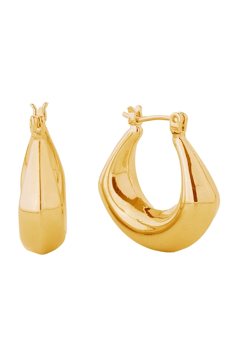 Gold Elevate your everyday look with these stunning 14K Gold/White Gold Dipped Puffy Hoop Pincatch Earrings. Crafted from hypoallergenic brass, these beautifully textured hoops measure 2.1cm in diameter the perfect size for versatile styling. Made in Korea with meticulous attention to detail, they're lead and nickel compliant for worry-free wear.