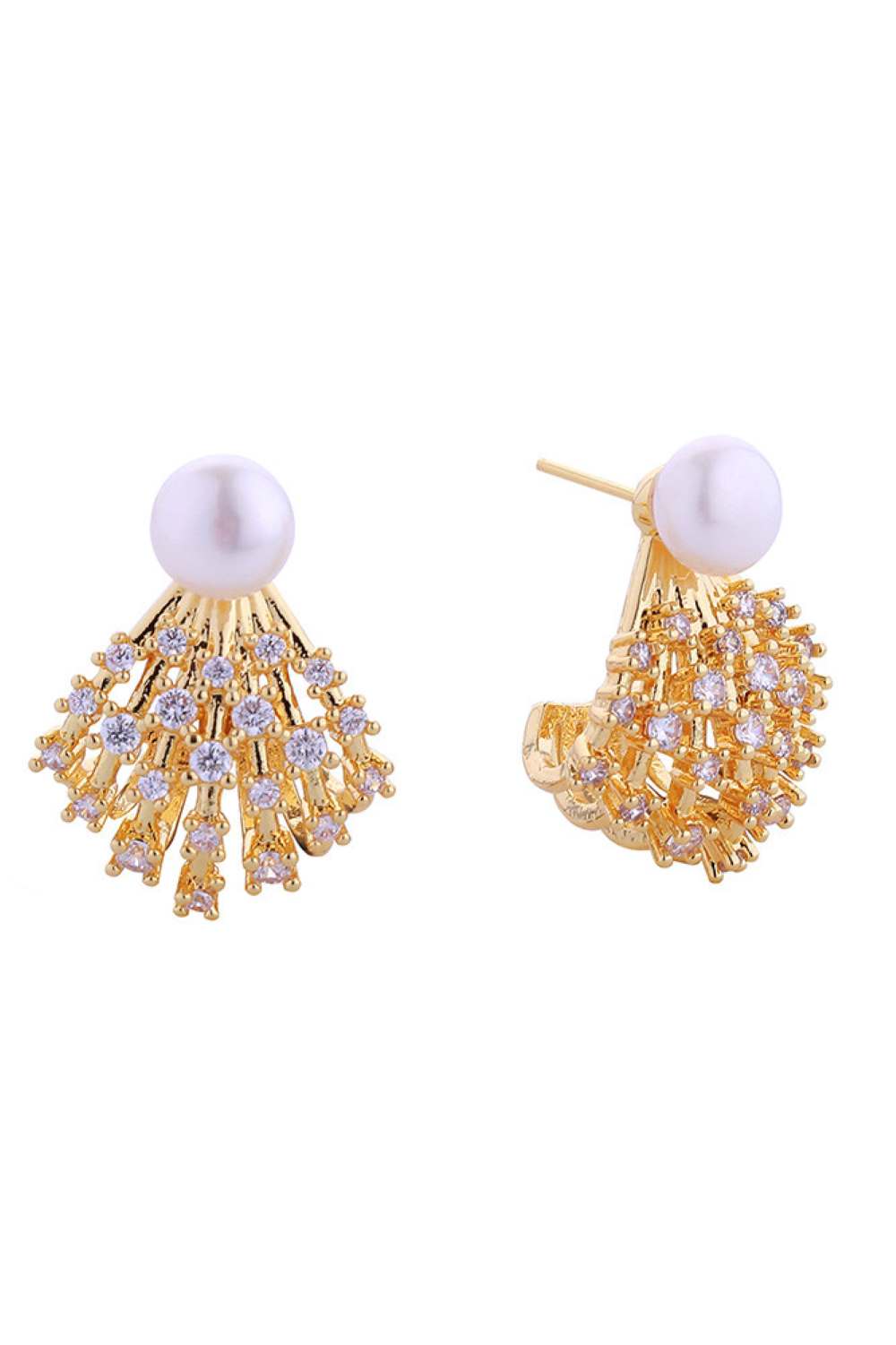 Gold Celestial elegance meets everyday wear with these 14K Gold/White Dipped Shooting Star Pearl Post Earrings. Crafted from quality brass with lustrous pearl accents and sparkling cubic zirconia details, these studs capture the magic of a starlit sky. Measuring 2.3cm in diameter, they're the perfect size for a subtle statement. Hypoallergenic construction ensures comfort for sensitive ears, while lead and nickel compliance guarantees safety and peace of mind. Versatile enough for daily wear yet elegant eno
