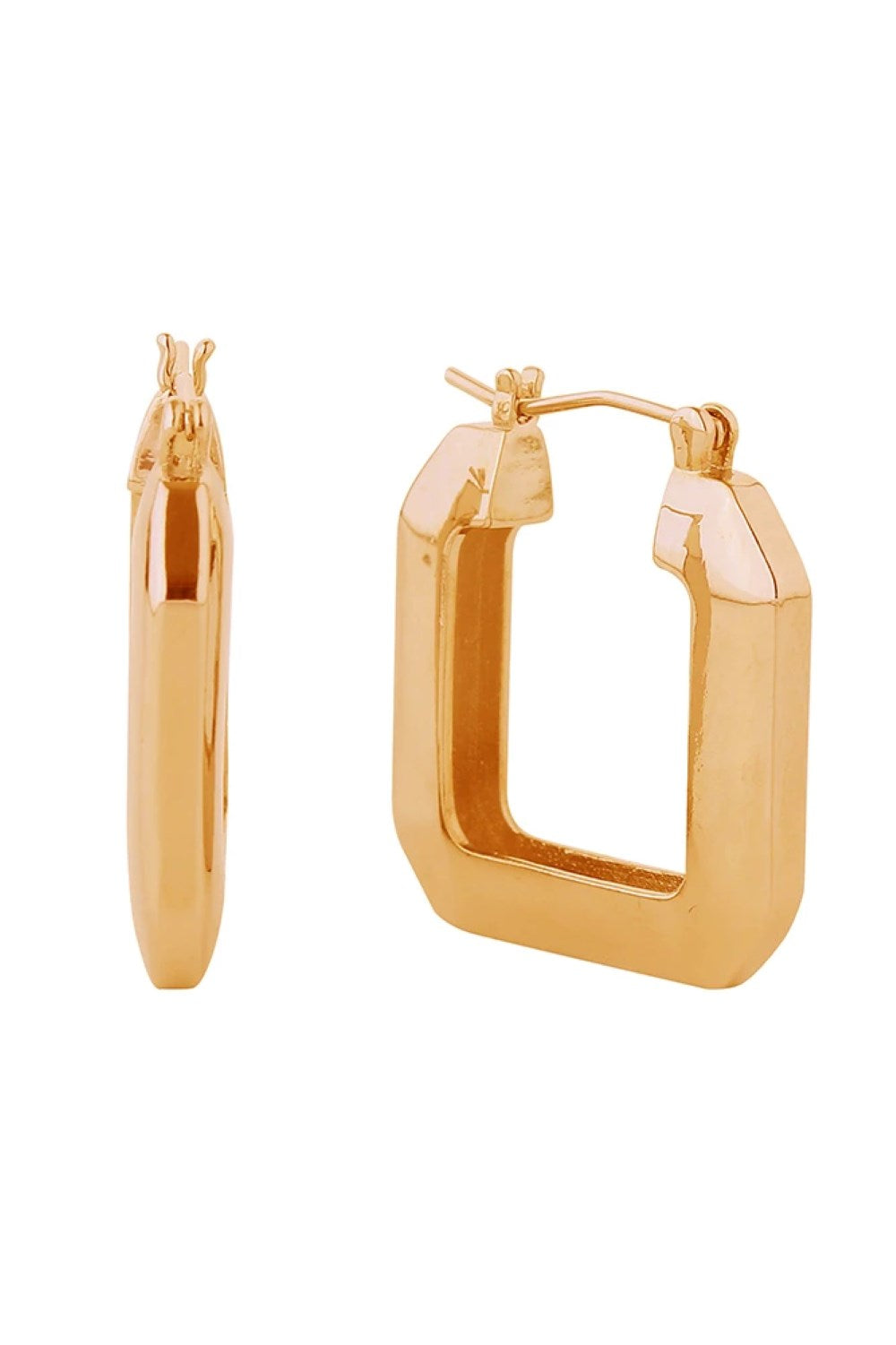 Gold Delicate 14K gold and white gold dipped huggie hoops featuring a charming balloon link design. Crafted from hypoallergenic brass, these petite earrings measure 1.6cm in diameter perfect for everyday elegance. Lead and nickel compliant for sensitive skin.
