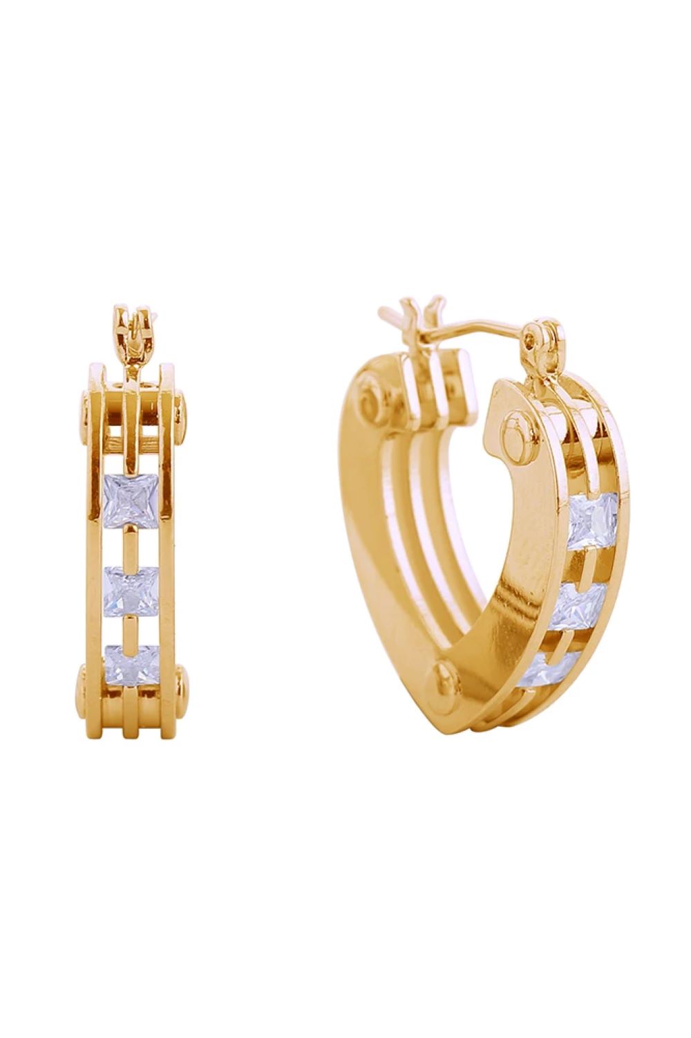 Gold Delicate elegance meets everyday wearability with these 14K Trio Layer Heart Pincatch Earrings. Crafted from hypoallergenic brass, they're perfect for sensitive skin and compliant with lead and nickel safety standards. The layered heart design adds dimension and charm, while the secure pincatch closure keeps them safely in place. At 2.4cm diameter, they strike the ideal balance between noticeable and understated. A versatile addition to any jewelry collection.