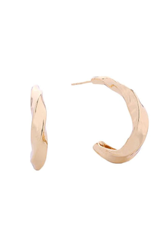 Gold Elevate your everyday look with these stunning 14K Gold/White Gold Dipped Twisted Hoop Post Earrings. Crafted from hypoallergenic brass, these beautifully twisted hoops measure 2.5cm in diameter the perfect size for versatile styling. Designed with sensitive skin in mind, they're lead and nickel compliant, ensuring comfort all day long. Each pair is expertly made in Korea, combining quality craftsmanship with timeless elegance.