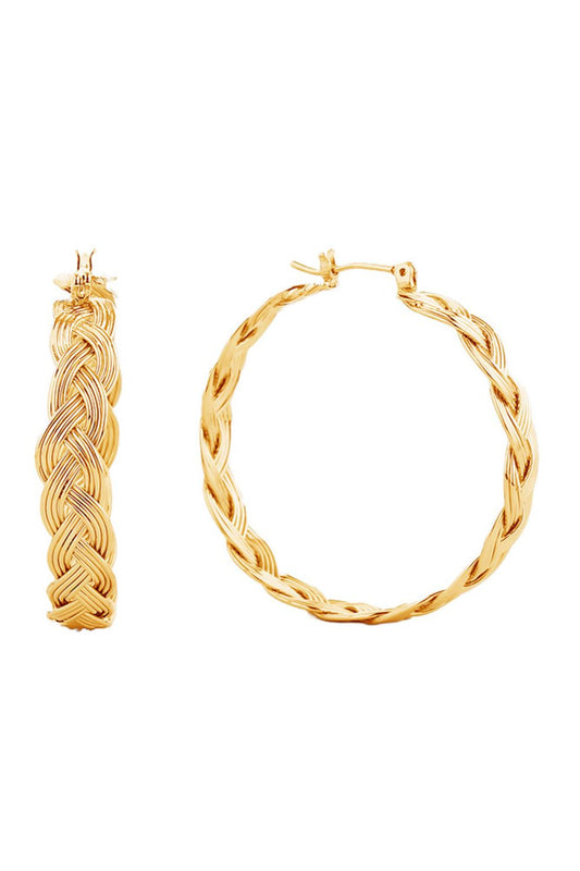 Gold Elevate your everyday elegance with these exquisite 14K gold and white gold dipped pin catch hoops. Crafted from hypoallergenic brass, they're gentle on sensitive skin while delivering timeless sophistication. With a comfortable 4.06cm diameter, these versatile hoops transition seamlessly from day to night. Lead and nickel compliant for peace of mind. A wardrobe essential that combines luxury with wearability.