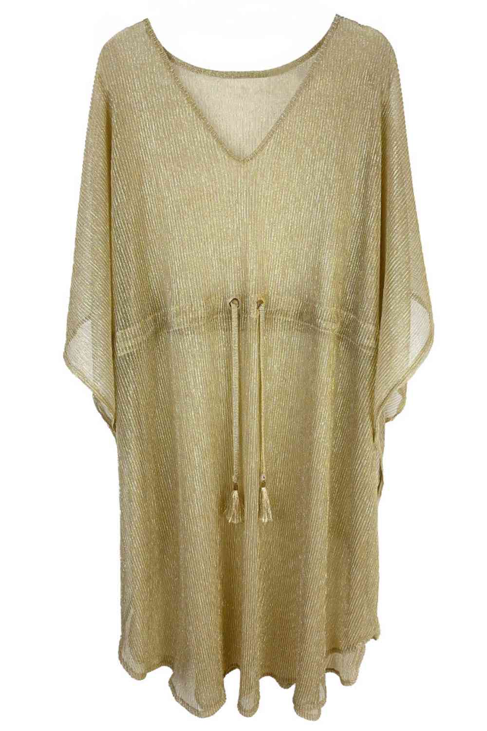 Gold Elevate your wardrobe with this shimmering Lurex String Poncho, a versatile layering piece that catches the light beautifully. Crafted from 100% polyester, this lightweight poncho measures 42" x 40", offering comfortable coverage for any occasion. The lurex threading adds a touch of glamour and sparkle, making it perfect for casual outings or dressed-up evenings. Easy to throw on over any outfit, this poncho is an effortless way to add dimension and style to your look.