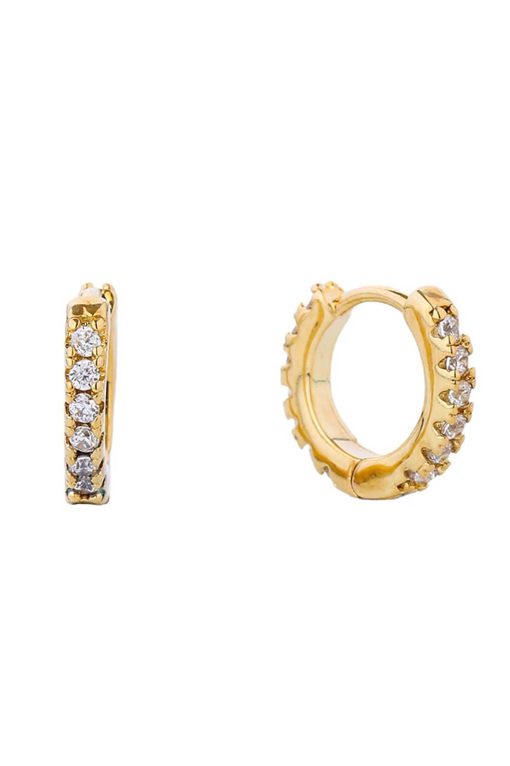 Pretty 14K Gold Dipped Huggie Hoop Earring - Gold - Earrings