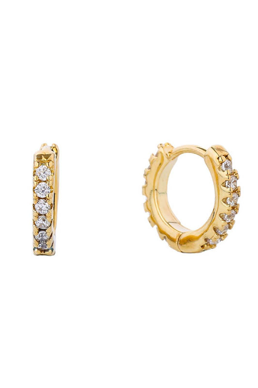 Pretty 14K Gold Dipped Huggie Hoop Earring - Gold - Earrings