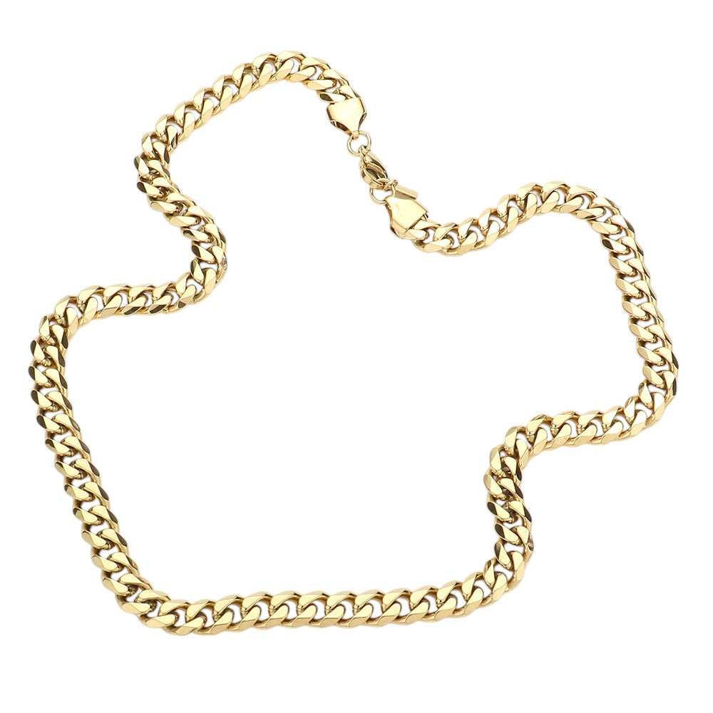 Gold 6 Diamond Cut Stainless Steel 18 Inch 8mm Cuban Metal Chain Necklace is a stylish and durable accessory for any occasion. Made of high-quality stainless steel, the necklace features a diamond-cut design that adds a touch of elegance. With an 18-inch length and 8mm thickness, it is the ideal size for everyday wear. It is a must-have for any fashion-forward individual.