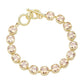 Gold Peach 14K Gold Plated Square CZ Stone Link Evening Toggle Bracelet adds a touch of elegance to any outfit. The sparkling CZ stones and sturdy toggle clasp make it the perfect accessory for special occasions. Enjoy the luxurious look and feel of this high-quality bracelet
