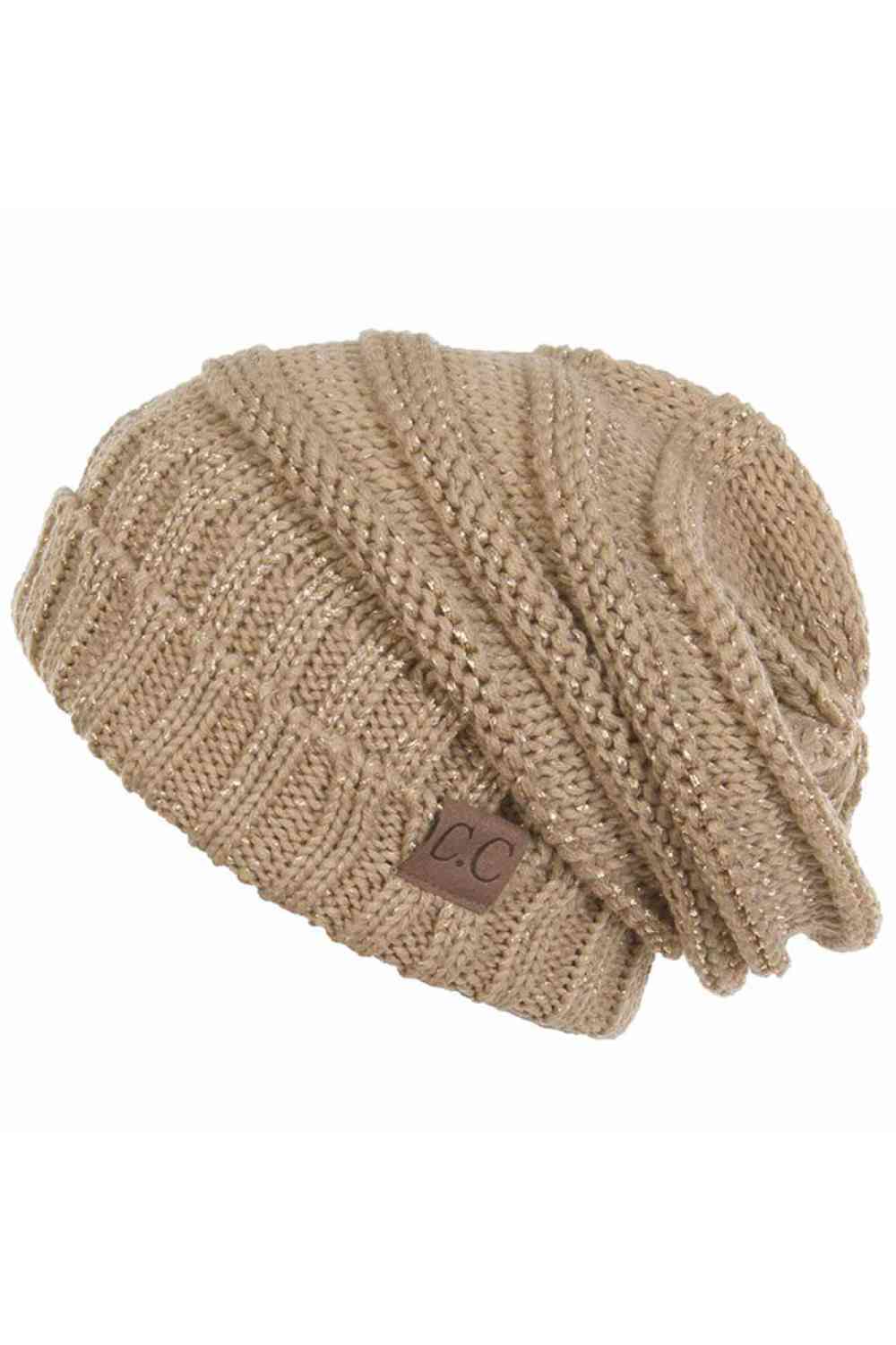 Gold Stay cozy and stylish with the C.C Metallic Slouchy Beanie, made from 100% soft acrylic that feels gentle against your skin. This relaxed-fit design offers a modern, effortless vibe perfect for casual days or outdoor adventures. The slouchy silhouette flatters most face shapes while providing excellent warmth without bulk. Lightweight yet insulating, it pairs seamlessly with any winter outfit. One size fits most for convenient, comfortable wear all season long.