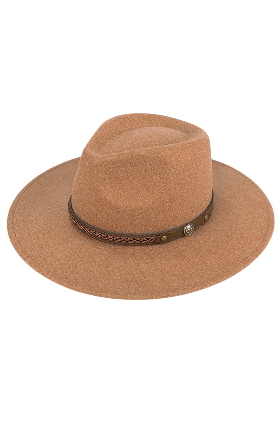 GoldenCamel C.C. Vegan Felt Metal Logo Heather Color Hat is a stylish and ethical choice for any fashion-conscious individual. Made from vegan felt material, it features a sleek metal logo and comes in a versatile heather color. Stay on-trend and environmentally conscious with this must-have accessory.