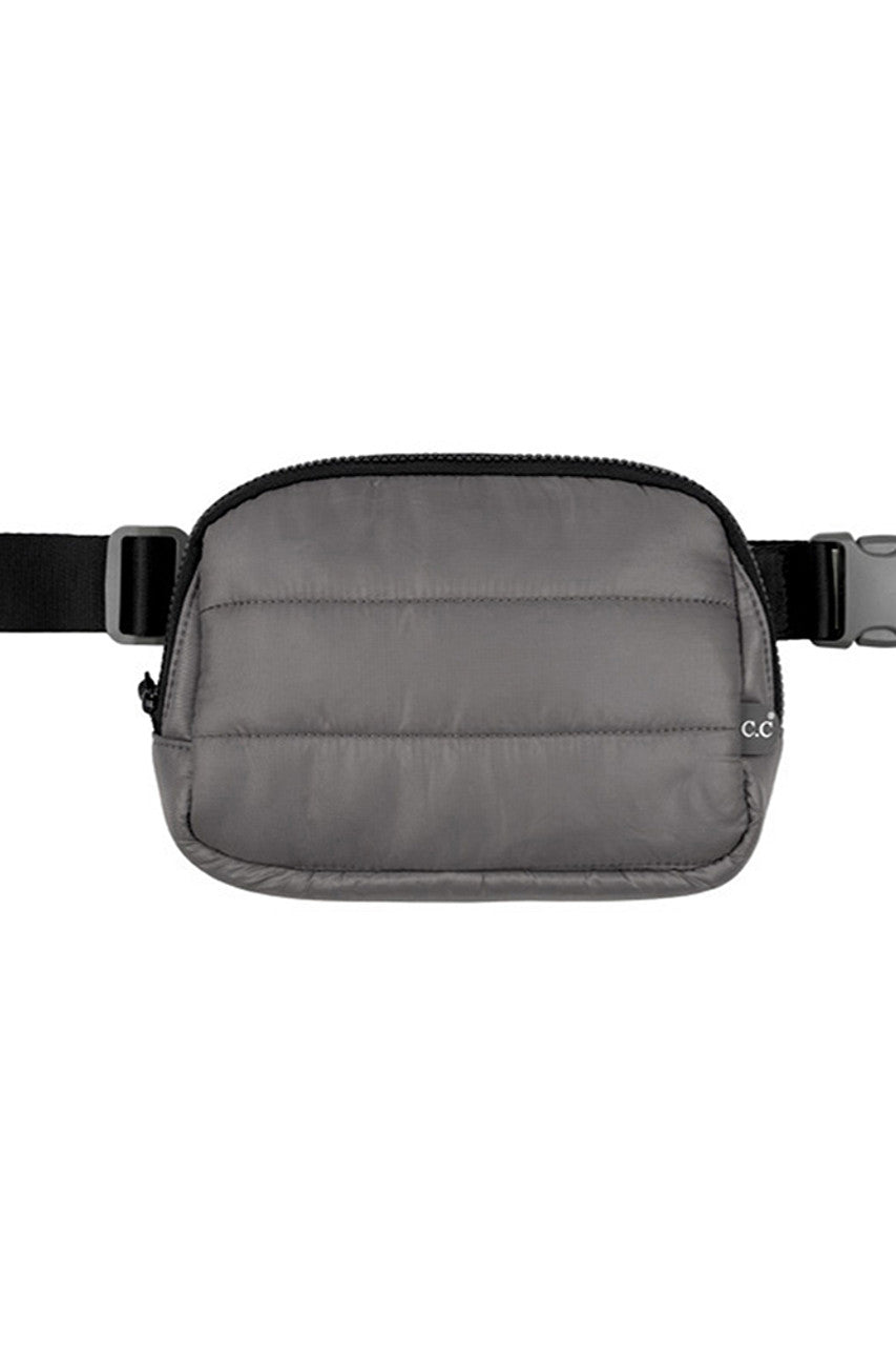 C.C Puffer Padding Fanny Pack - Gray - Crossbody Bag