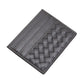 Faux Leather Basket Weave Card Holder Wallet - Gray - Wallets