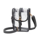 Faux Leather Belt Buckle Pointed Transparent Crossbody Bag - Gray - Crossbody Bag