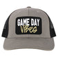 Gray Game Day Vibes Message Mesh Back Baseball Cap, offers a semi-structured profile and a two-tone mesh back, perfect for entertaining your friends on game day. Its pre-curved visor and adjustable snapback closure provide a comfortable fit. The eye-catching message and detailed embroidery leave an unforgettable impression.