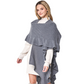 Gray Reversible Ruffle Sleeves Knit Ruana Poncho adds the perfect touch of sophistication to your look. Crafted from 100% Polyester this poncho features reversible sleeves with a unique ruffle design. Easy to wear and care for, it's a must-have for any wardrobe. Excellent choice as a gift item for your loved ones.