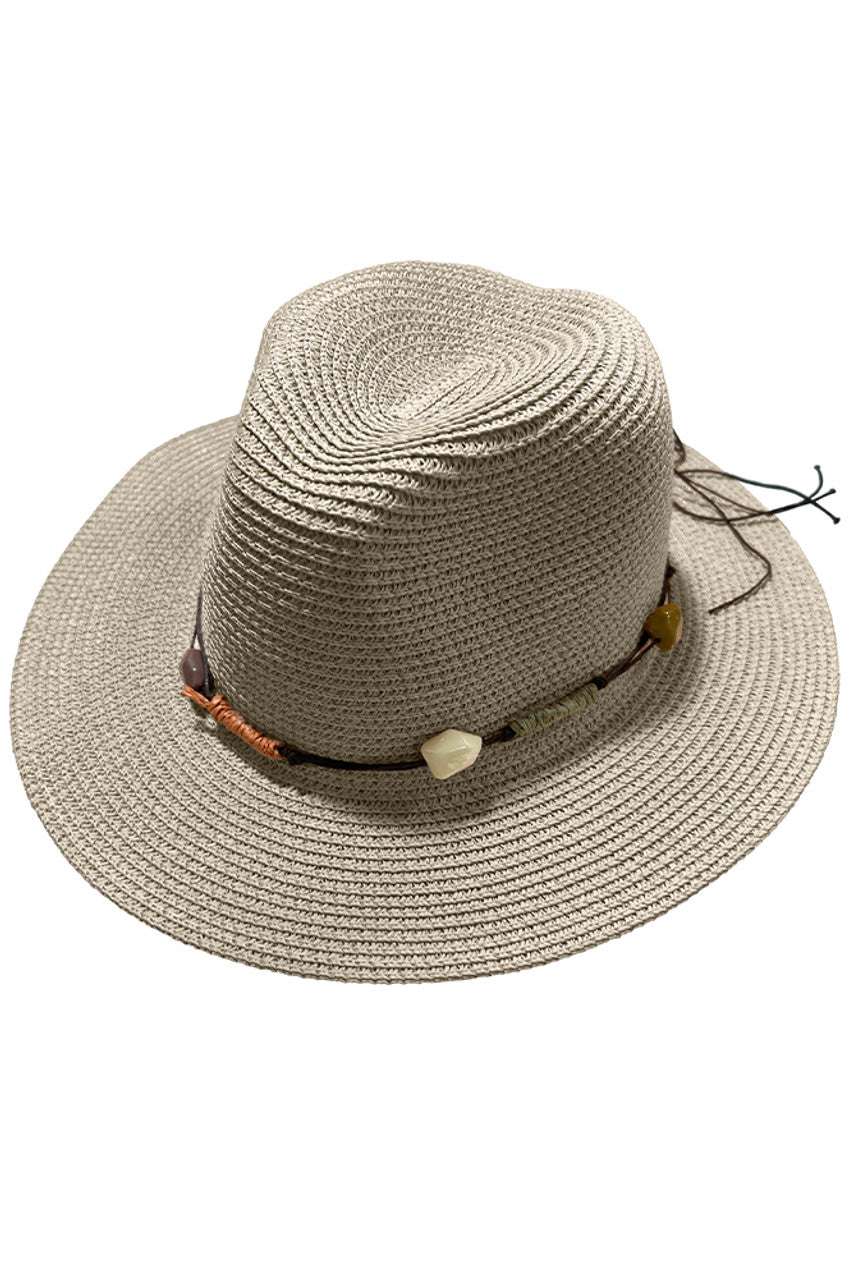 Gray Stone with String Trim Panama Hat ensures exceptional breathability while maintaining structural resilience in diverse environments. This technically superior headwear combines UV-protective properties with thermal regulation capabilities while presenting a meticulously balanced silhouette that transitions seamlessly between casual and formal contexts for the discriminating wearer.