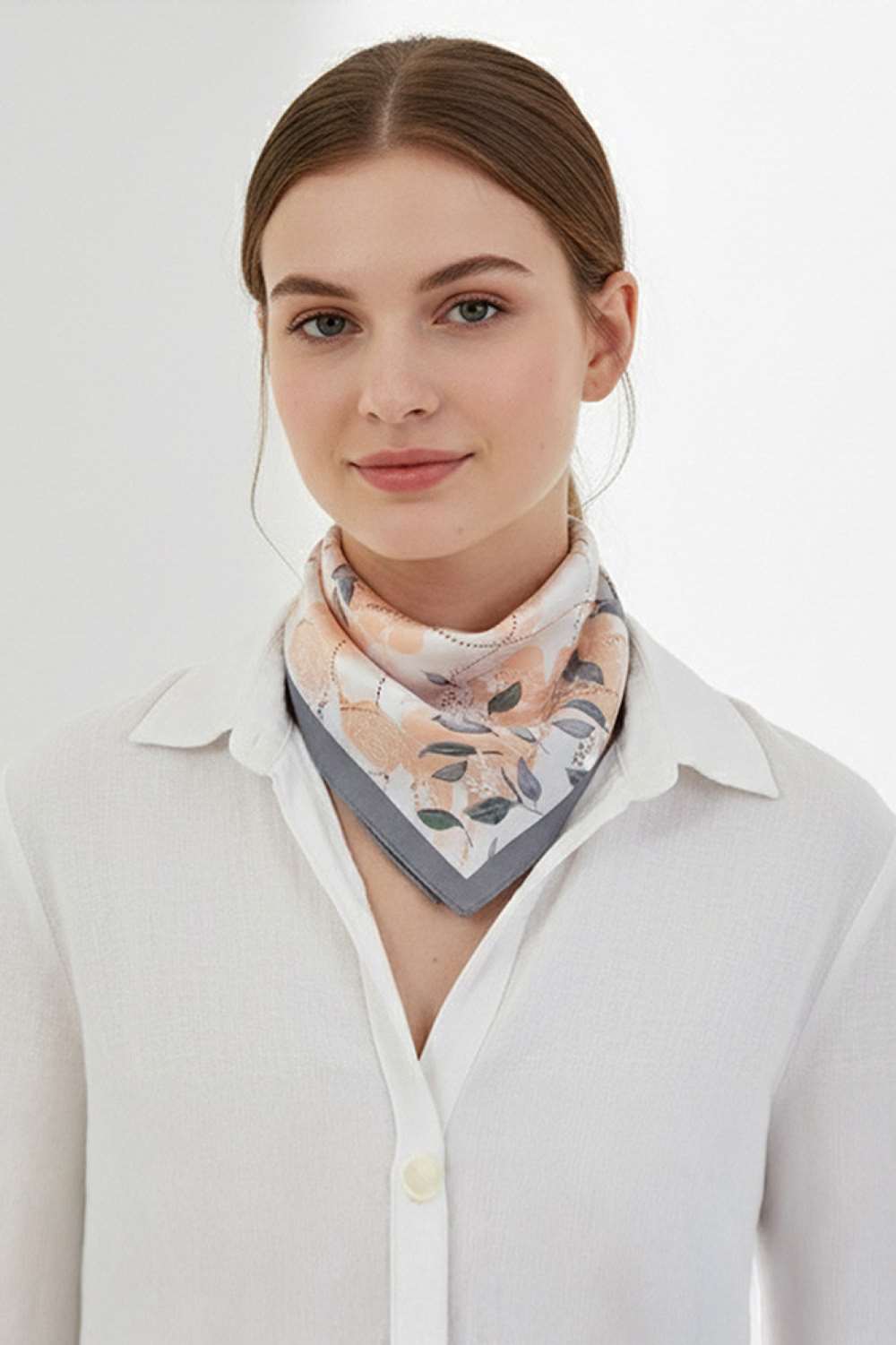 Gray Elevate your accessory game with this versatile bandana scarf, featuring a stunning botanical pattern print. Crafted from 100% polyester, it delivers a silky-smooth feel that's lightweight and comfortable year-round. The generous 27.5" x 27.5" square size offers endless styling possibilities wear it as a headscarf, neck wrap, or tie it to your bag for a pop of natural-inspired color. Perfect for any season, this easy-care piece transitions seamlessly from casual to chic.