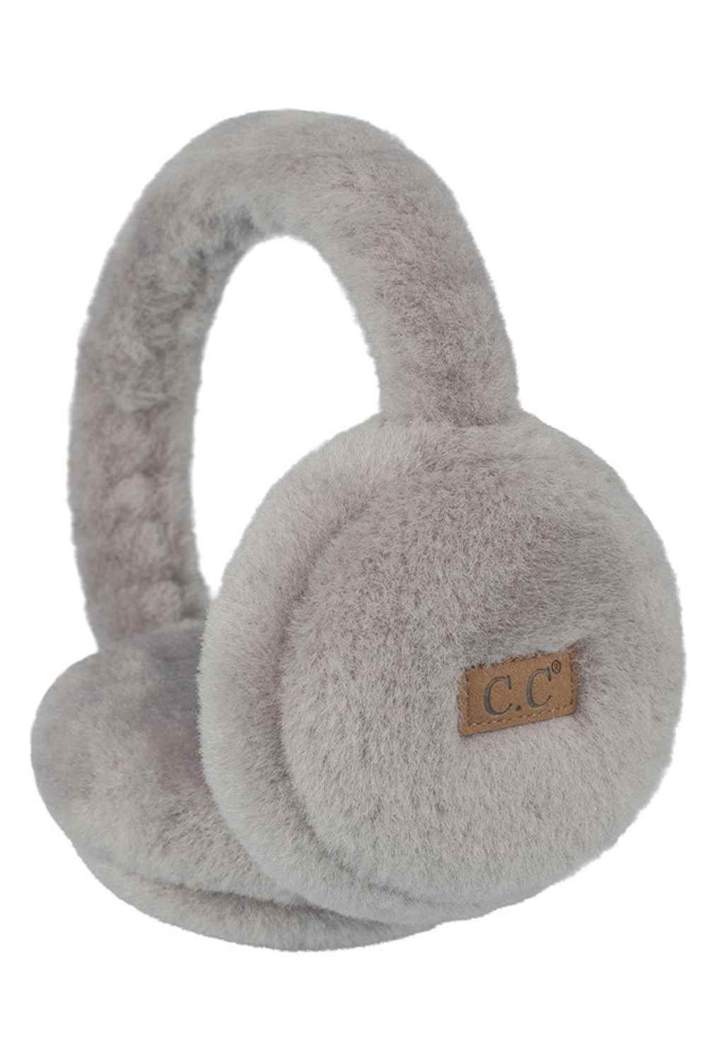 Gray Experience ultimate winter comfort with C.C Faux Fur Winter Earmuffs. These stylish ear warmers feature luxuriously soft faux fur that shields your ears from harsh cold while maintaining a chic, timeless aesthetic. The universal one-size fit ensures a snug, comfortable wear for anyone. Constructed from durable 100% polyester, they're built to last season after season. Whether you're commuting, enjoying outdoor activities, or simply stepping out on brisk days, these earmuffs are your go-to accessory for