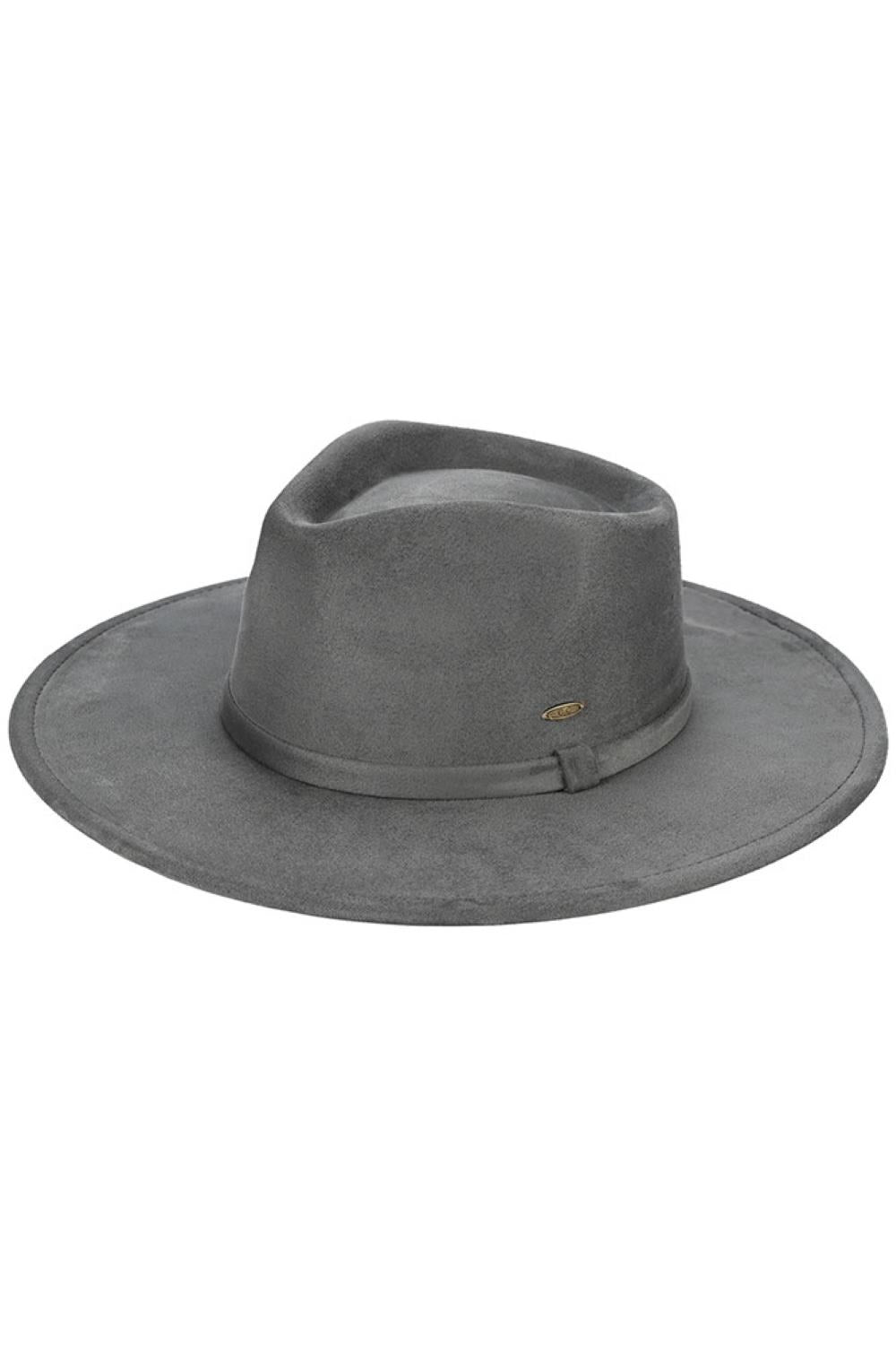 Gray Elevate your hat game with this versatile C.C Faux Suede Rancher Hat, crafted from a premium blend of 90% polyester and 10% spandex for comfort and durability. The flexible brim lets you switch between classic cowboy and contemporary fedora styles effortlessly.