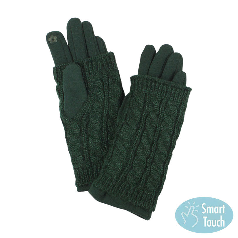 Green Winter 3 in 1 Cable Knit Smart Gloves, in the cool air reach for these toasty gloves to keep your hands incredibly warm. Gloves with autumnal touch you need to finish your outfit in style. Birthday Gift, Christmas Gift, Anniversary Gift, Regalo Navidad, Regalo Cumpleanos, Regalo Dia del Amor, Valentine's Day Gift