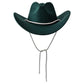 Green Bling Band Strap Cowboy Fedora Panama Hat, is the perfect combination of style and sophisticated design. The luxurious hat features a sleek bling band strap, making it an ideal choice for any occasion. Perfect gift idea for fashion forwarded, traveler friends, and family members