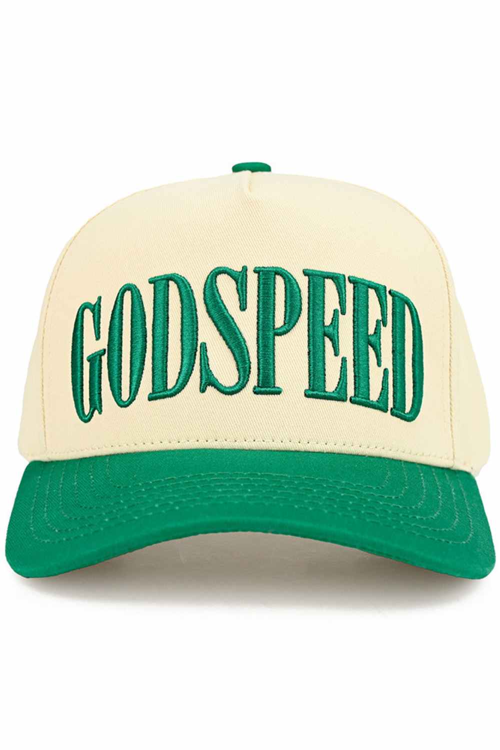 Green C.C GODSPEED Letter Embroidery Trucker Cap combines classic trucker style with refined embroidered detailing. Featuring breathable mesh panels and an adjustable snapback closure, it ensures a comfortable fit for all-day wear. The bold "GODSPEED" lettering adds a distinctive touch, making this cap a versatile accessory for casual and outdoor looks. Durable and lightweight, it’s designed to keep you cool while elevating your style with expert craftsmanship.