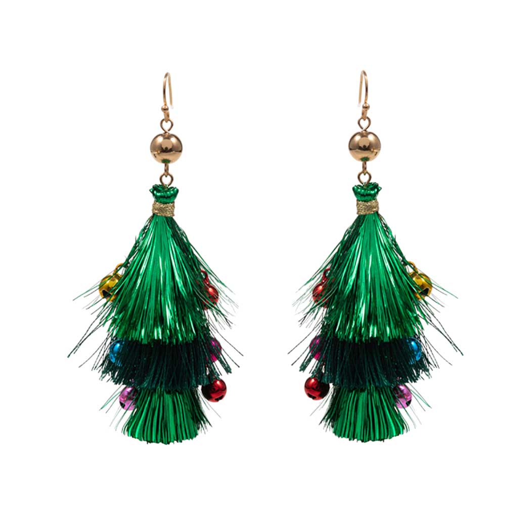 Green Christmas Triple Tassel Layered Dangle Earrings, enjoy this Christmas with an awesome look with these Earrings. They will dangle on your earlobes to bring a unique and beautiful look & bring a smile to those who look at you at the Christmas party. Perfect Gift for Birthdays, Christmas,  Secret Santa, BFF, etc. 