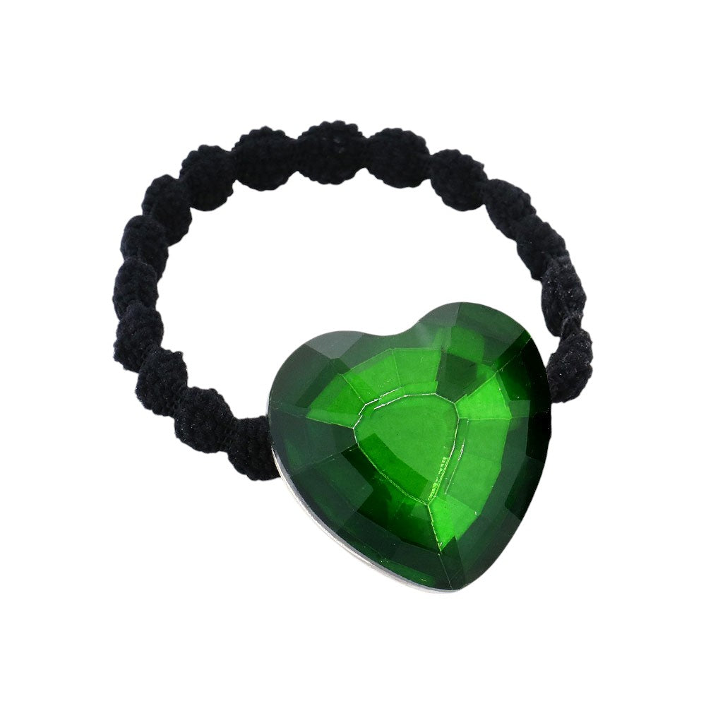 Green Crystal Heart Accented Stretch Hairband adds sparkle and shine to any hairstyle. Made with high-quality crystals, it provides a comfortable fit and secure hold, making it an essential accessory for any occasion. Enhance your look with a touch of elegance and sophistication.