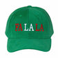 FA LA LA Message Embroidered Five Panel Canvas Snapback Baseball Cap