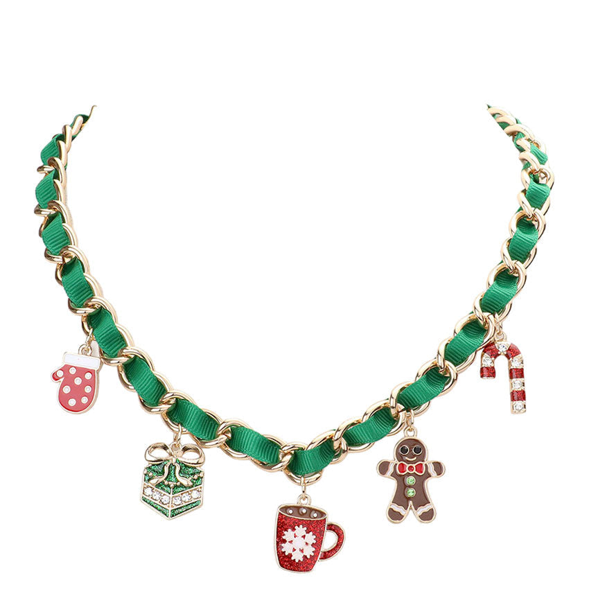 Green Glove Christmas Gift Snowflake Mug Cup Gingerbread Man Candy Cane Pendant Necklace, is beautifully designed with a Christmas theme that will make a glowing touch on everyone. This beautiful pendant necklace is the ultimate representation of your class & beauty. This pendant necklace is easy to put on, and take off and so comfortable for daily wear. Beautiful snowflake necklace matches your Christmas clothing. 