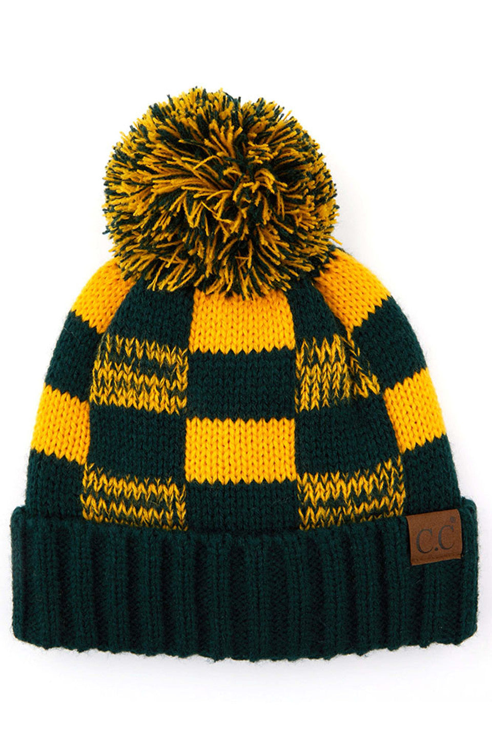 Green Gold C.C. Buffalo Check Beanie with Pom Hat combines technical performance with timeless design. Featuring a distinctive buffalo check pattern and decorative pom, this premium headwear delivers superior thermal retention while maintaining breathability. Precision-crafted construction ensures a comfortable fit that maintains shape through extended wear, making it an essential cold-weather accessory for the discerning customer. 