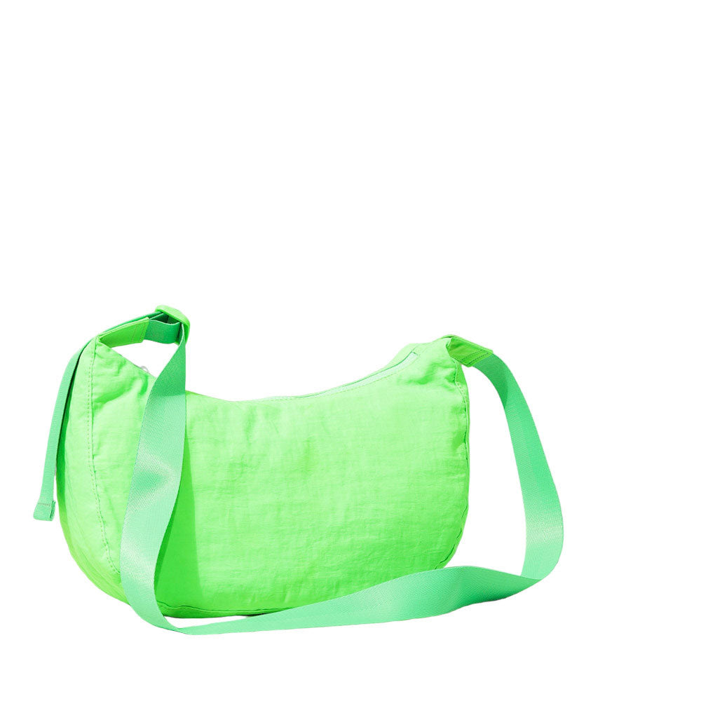 Green Neon Solid Nylon Sling Bag Crossbody Bag, is perfect to carry all your handy items with ease. This handbag features a top zipper closure for security that makes your life easier and trendier. This is the perfect gift idea for a birthday, holiday, Christmas, anniversary, Valentine's Day, etc.