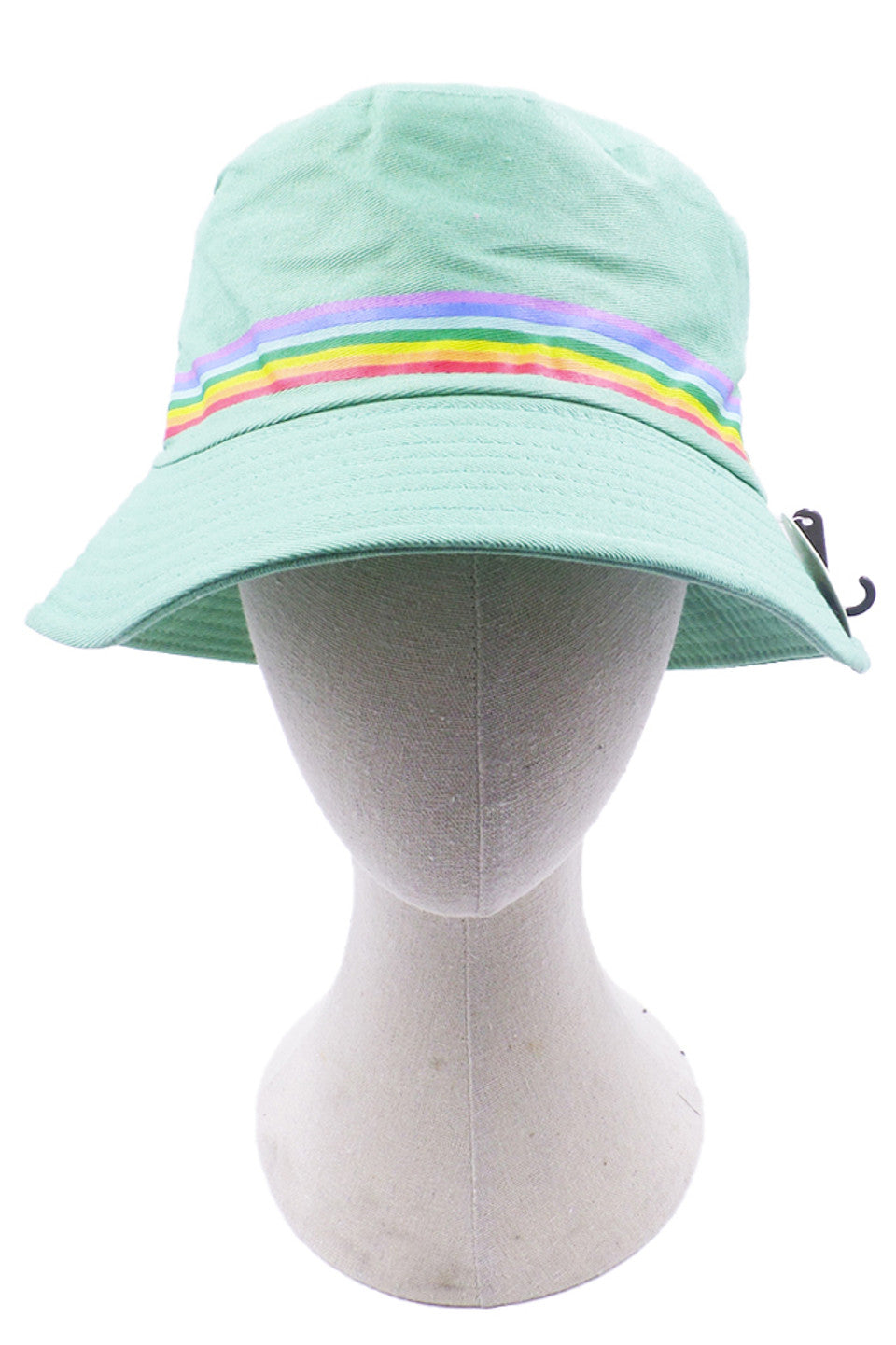 Green Rainbow Trim Solid Bucket Hat features a sophisticated solid construction enhanced by a vibrant rainbow trim detail. The balanced proportions offer optimal coverage while maintaining a streamlined profile. Superior stitching techniques ensure durability through repeated wear, while the thoughtfully designed crown depth provides ideal fit characteristics. An exemplary accessory that seamlessly merges technical performance with contemporary styling.