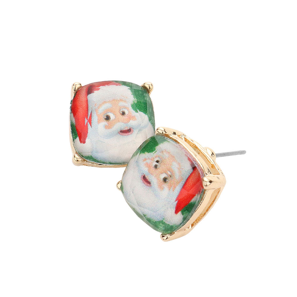 Green Santa Claus Cushion Square Stud Earrings, are fun handcrafted jewelry that fits your lifestyle, adding a pop of pretty color. This pretty & tiny earring will surely bring a smile to one's face as a gift. This is the perfect gift for Christmas, especially for your friends, family, and the people you love and care about.