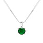 Green Stainless Steel CZ Round Pendant Necklace is a stylish and durable accessory. Crafted from high-quality stainless steel, this necklace is resistant to tarnishing and fading. Featuring a sparkling CZ round pendant, it adds a touch of elegance to any outfit. Upgrade your jewelry collection with this timeless piece. 