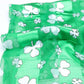 Green-White-6PCS Silk Feel Satin Striped Clover Print Scarves, perfect to accent your outlook with the St. Patrick's day Clover scarves & show your love for the Irish. The luck of the Irish will be with you this year while wearing this clover-themed silk scarf. These cute shamrock scarves are the perfect accessory to finish off.