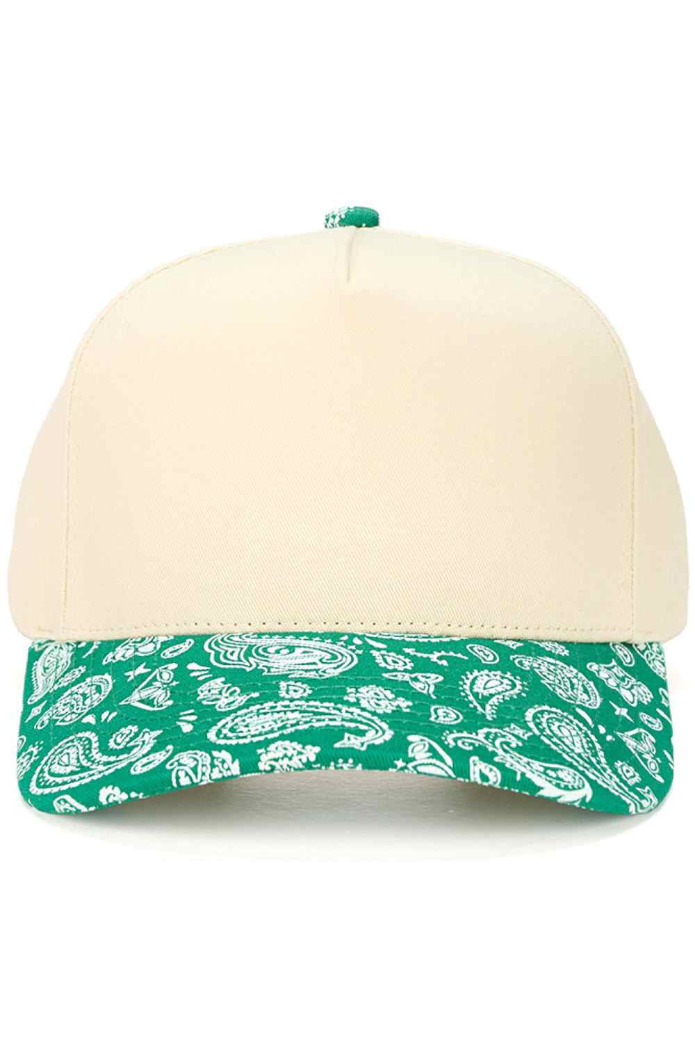 Green Rock a timeless look with the C.C Paisley Pattern Two Tone Trucker Cap. This classic snapback combines breathable 100% cotton construction with a distinctive paisley design and contrasting two-tone colorway. The adjustable snapback closure ensures a comfortable fit for most head sizes, with a 22.5" circumference. Perfect for casual outings, outdoor activities, or everyday style, this versatile cap transitions seamlessly from day to night. Quality crafted in Vietnam, it's a wardrobe staple that complem