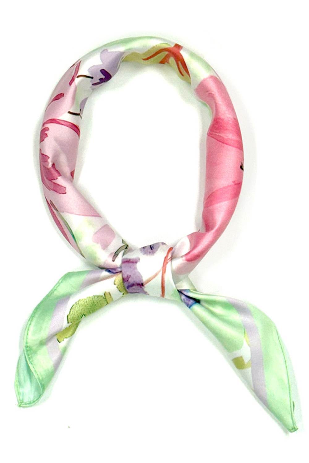 Green Elevate your summer style with this vibrant Floral Painting Print Bandana Scarf. Crafted from lightweight 100% polyester, this versatile 27.5" x 27.5" square scarf features an artistic floral design perfect for warm weather wear. Tie it around your neck, wear it as a headwrap, or style it as a chic accessory the possibilities are endless. Breathable and easy to care for, it's your go-to piece for adding color and personality to any casual outfit.