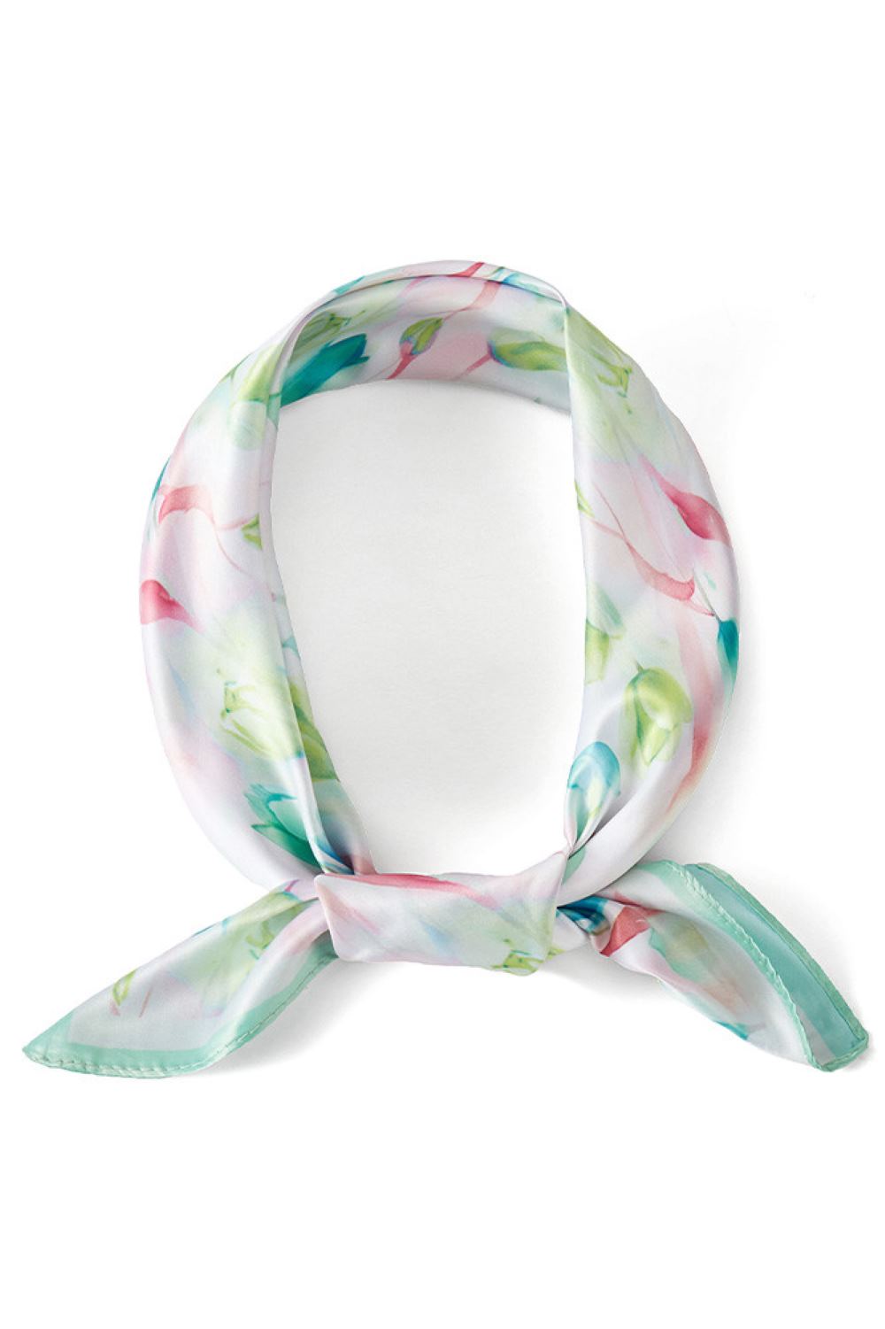 Green Brighten your summer style with this lightweight floral bandana scarf. Crafted from 100% polyester, it's breathable and perfect for warm weather wear. The generous 27.5" x 27.5" square design offers versatile styling options wear it as a headscarf, neck wrap, or accessory. The vibrant floral print adds a fresh, feminine touch to any outfit. Ideal for beach days, casual outings, or adding a pop of color to your wardrobe.