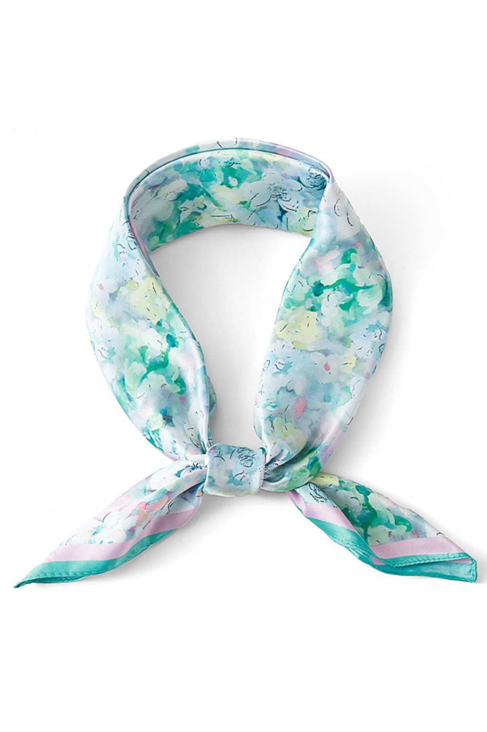 Green Brighten your summer style with this charming floral pattern bandana scarf. Crafted from lightweight 100% polyester, it's perfect for warm weather wear tie it around your neck, head, or wrist for effortless versatility. The generous 27.5" x 27.5" square size offers endless styling possibilities. Whether you're heading to the beach, running errands, or adding a pop of color to any outfit, this breathable scarf keeps you cool and fashionable all season long.