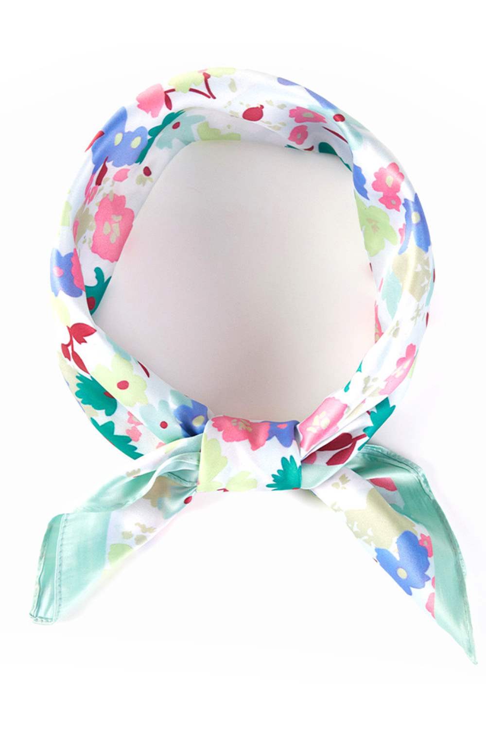 Green Brighten your summer style with this charming multi-flower print bandana scarf. Crafted from lightweight 100% polyester, it's perfect for warm weather wear tie it around your neck, head, or wrist for effortless versatility. The generous 27.5" x 27.5" square size offers plenty of styling options. Whether you're heading to the beach, running errands, or adding a pop of color to any outfit, this durable scarf keeps you cool and fashionable all season long.