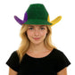 Green, Purple Eye-catching bling studded cowboy hat designed to stand out at parades, parties, and themed celebrations. Features a bold western silhouette with shimmering texture that adds playful personality to costumes, group events, photo moments, and festive styling.