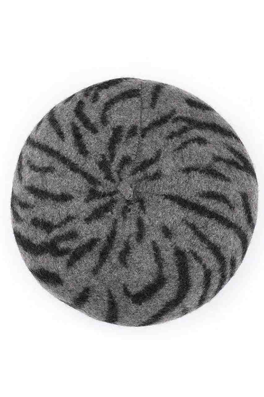 Gray C.C Zebra Wool Beret Beanie merges traditional craftsmanship with contemporary design. Constructed from high-quality wool fibers, this headwear provides exceptional thermal regulation while the distinctive zebra pattern offers visual interest. The beret silhouette delivers a sophisticated profile that complements diverse facial structures and outfitting choices, making it an essential cold-weather accessory for the discerning consumer.