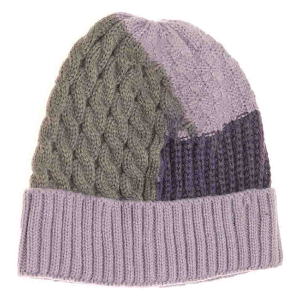 Grey-Lilac- Tri-Color Cuff Beanie offers a refined balance of warmth and style, featuring a distinctive three-tone design that elevates any outfit. Its cuffed construction ensures a secure, comfortable fit, making it an ideal accessory for cold weather. Crafted with quality materials, this beanie provides reliable insulation while maintaining breathability, suitable for both casual and active use. 