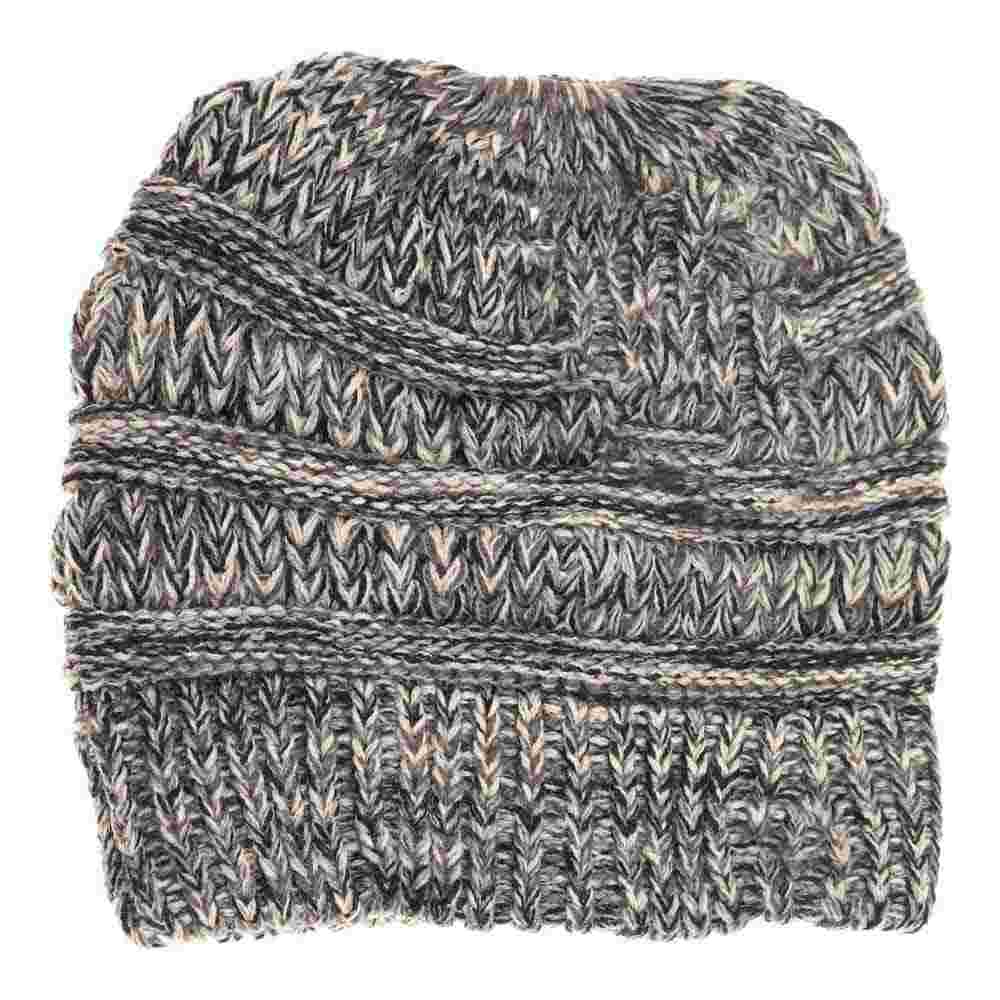 Grey Multi-Tone CC Beanie Tail features expertly crafted knit construction, combining multiple tones for a refined, layered look. Designed for optimal warmth and comfort, it includes a distinctive tail detail that enhances fit and style. This beanie offers a perfect balance of functionality and sophistication, making it an essential accessory for colder seasons and outdoor activities. 