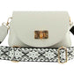 Grey PU Leather Guitar Strap Bamboo Twist Lock Flap Crossbody Bag, This gorgeous crossbody bag is going to be your absolute favorite new purchase! It features with adjustable and detachable handle strap, upper Flap with pocket. Ideal for keeping your money, bank cards, lipstick, coins, and other small essentials in one place. It's versatile enough to carry with different outfits throughout the week. It's perfectly lightweight to carry around all day with all handy items altogether.