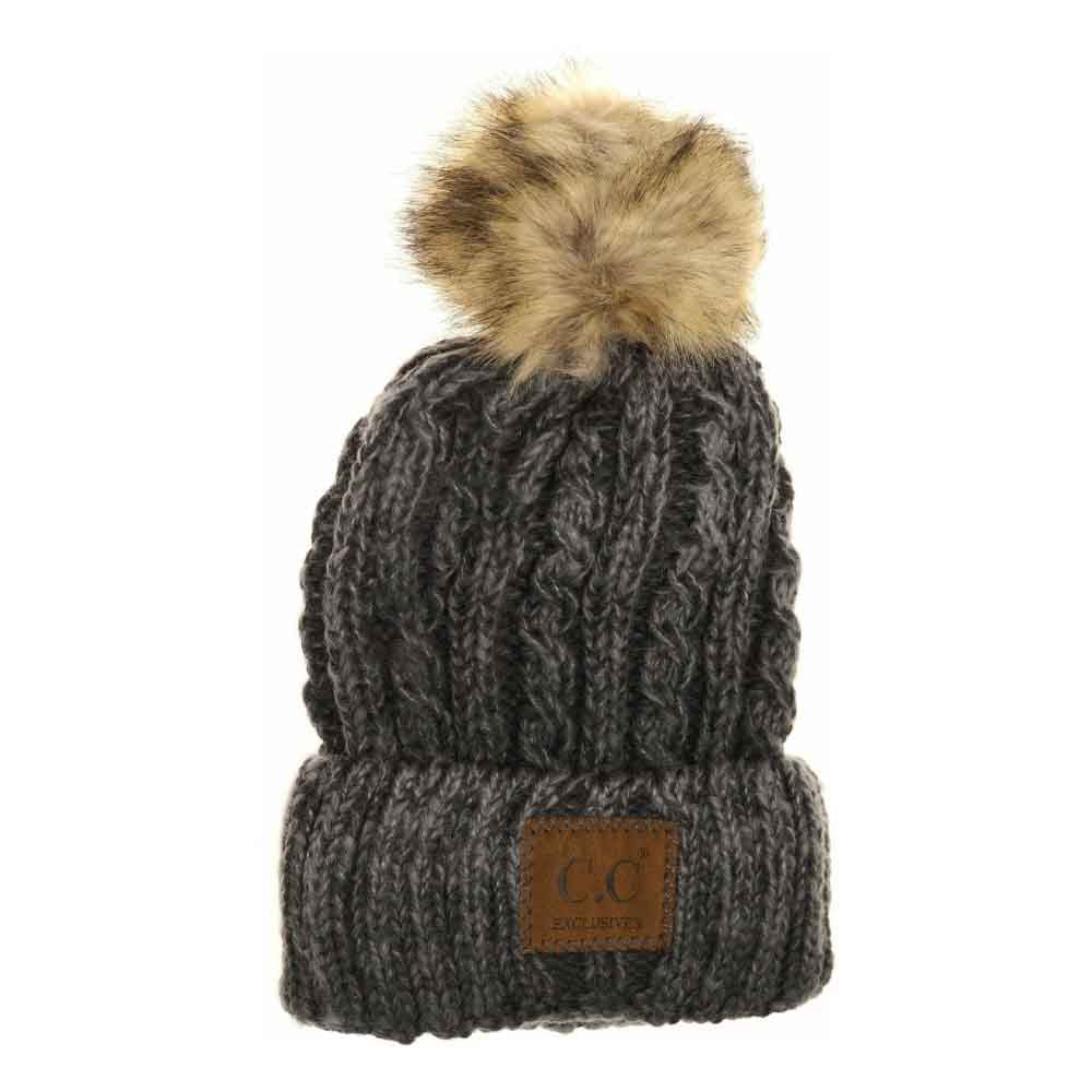 Grey The Two-Tone Ombre Vintage Faux Fur Pom Beanie blends classic style with contemporary design through its subtle ombre shading and plush faux fur pom. Crafted for warmth and comfort, this beanie offers superior insulation, making it an essential accessory for colder seasons. Its vintage-inspired look adds refined character while ensuring durability and softness for everyday wear. Ideal for those who value both elegance and practical cold-weather protection. 