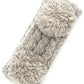 Grey Cozy two-tone kids head wrap featuring a soft fuzzy lining for extra warmth and comfort. Double pom-pom design adds playful style perfect for cold weather. Crafted from 100% acrylic for durability and easy care. One size fits most children. A practical accessory that keeps little ones warm while looking adorable.